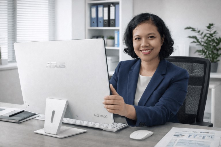 ASUS AiO PC V400 Series Solusi Workstation Estetik yang Bikin Meja Kerja Rapi dan Berkelas